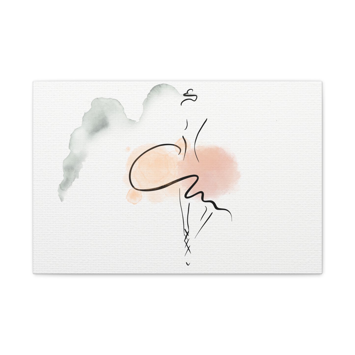 Abstract art piece with a dove and heart on a white background