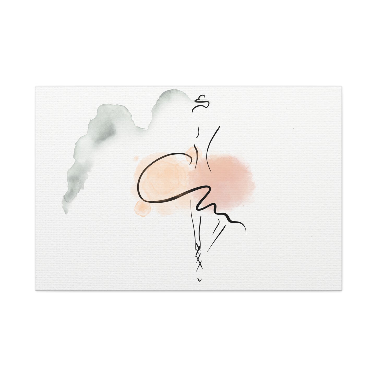 Abstract art of a dove holding flowers on a white background