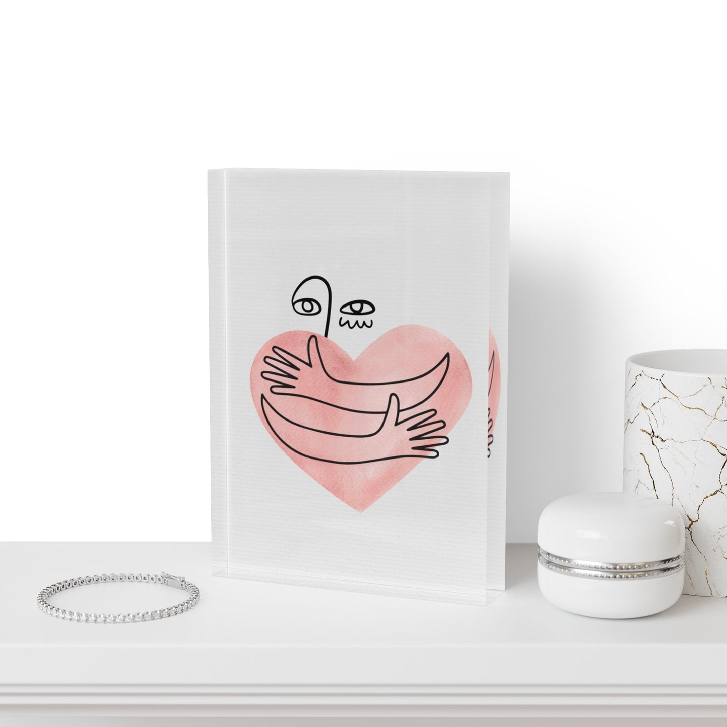 Love Story album cover photo block – romantic minimalist art print for home décor