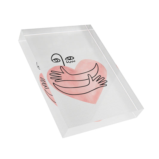 Minimalist Love Story album artwork printed on premium photo block for modern home décor