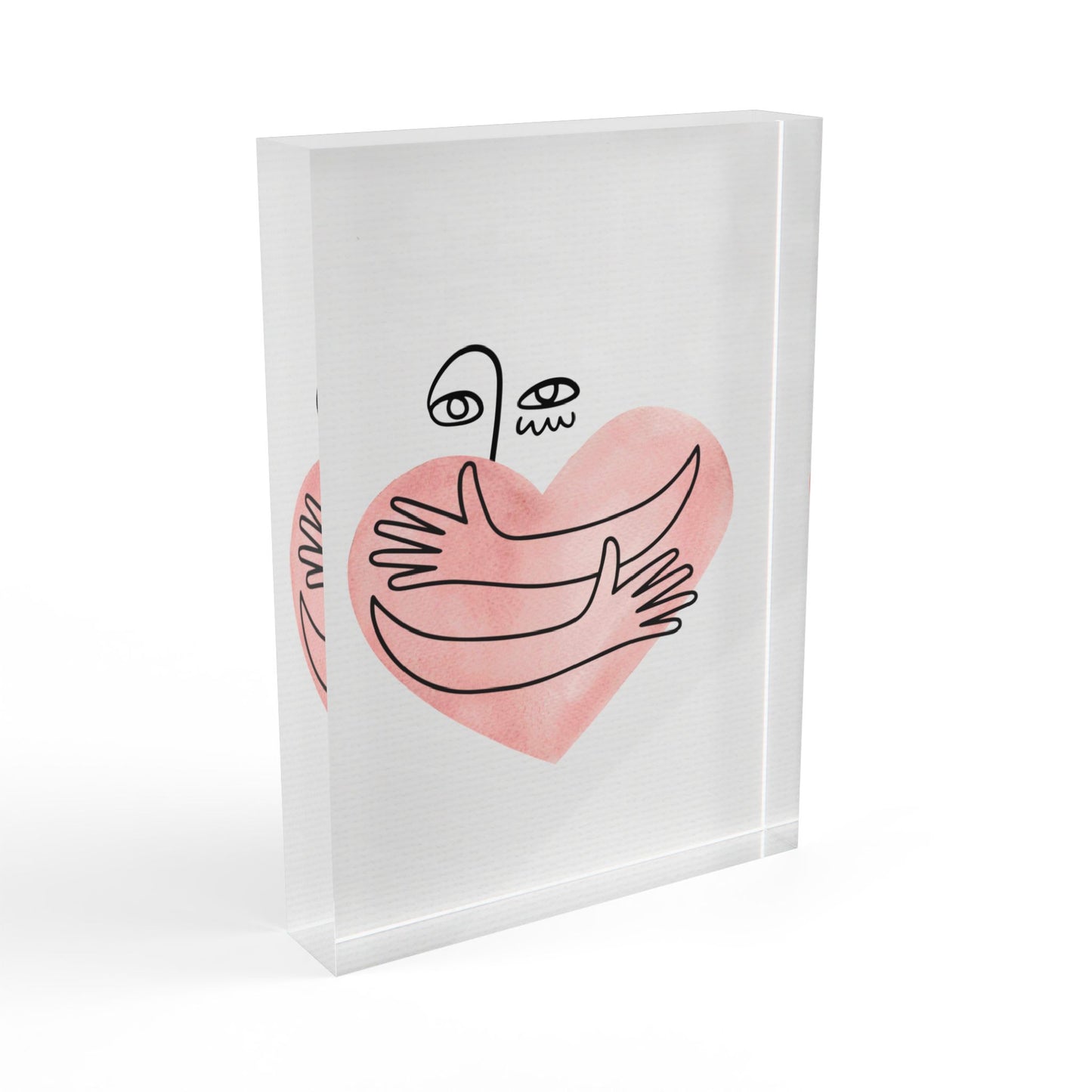 Romantic Love Story wall art – music-inspired photo block with soft watercolor design