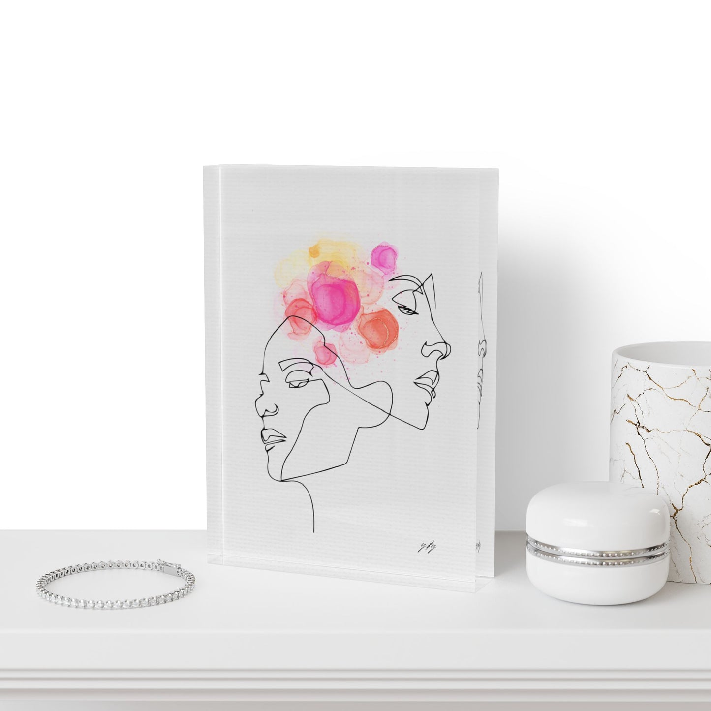 Minimalist photo block artwork featuring the cover design of the track The Last Kiss from the Love Story album, romantic and modern home décor.