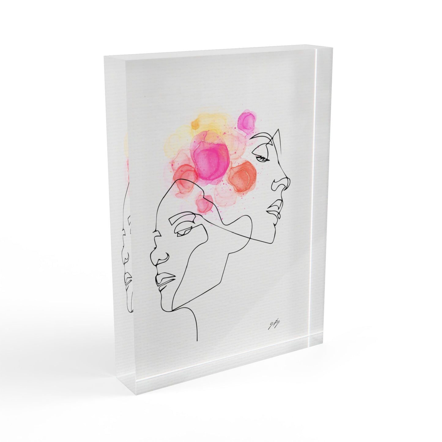 Side angle of The Last Kiss photo block showing the glossy finish and modern minimalist artwork from the Love Story album.