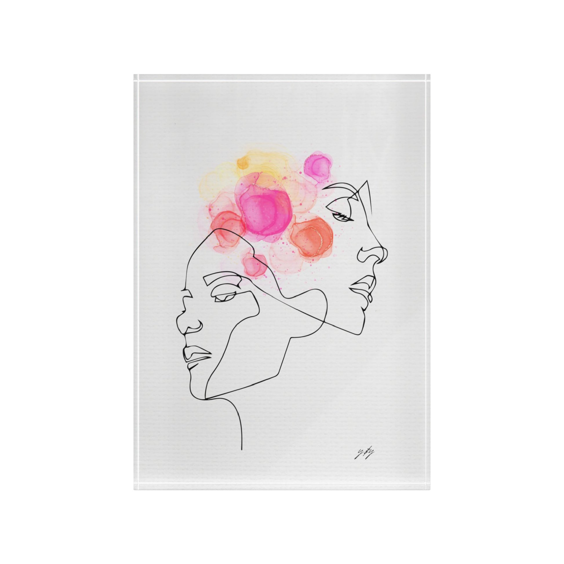 Freestanding photo block featuring The Last Kiss album cover, romantic minimalist art print perfect for gifting and home decoration.