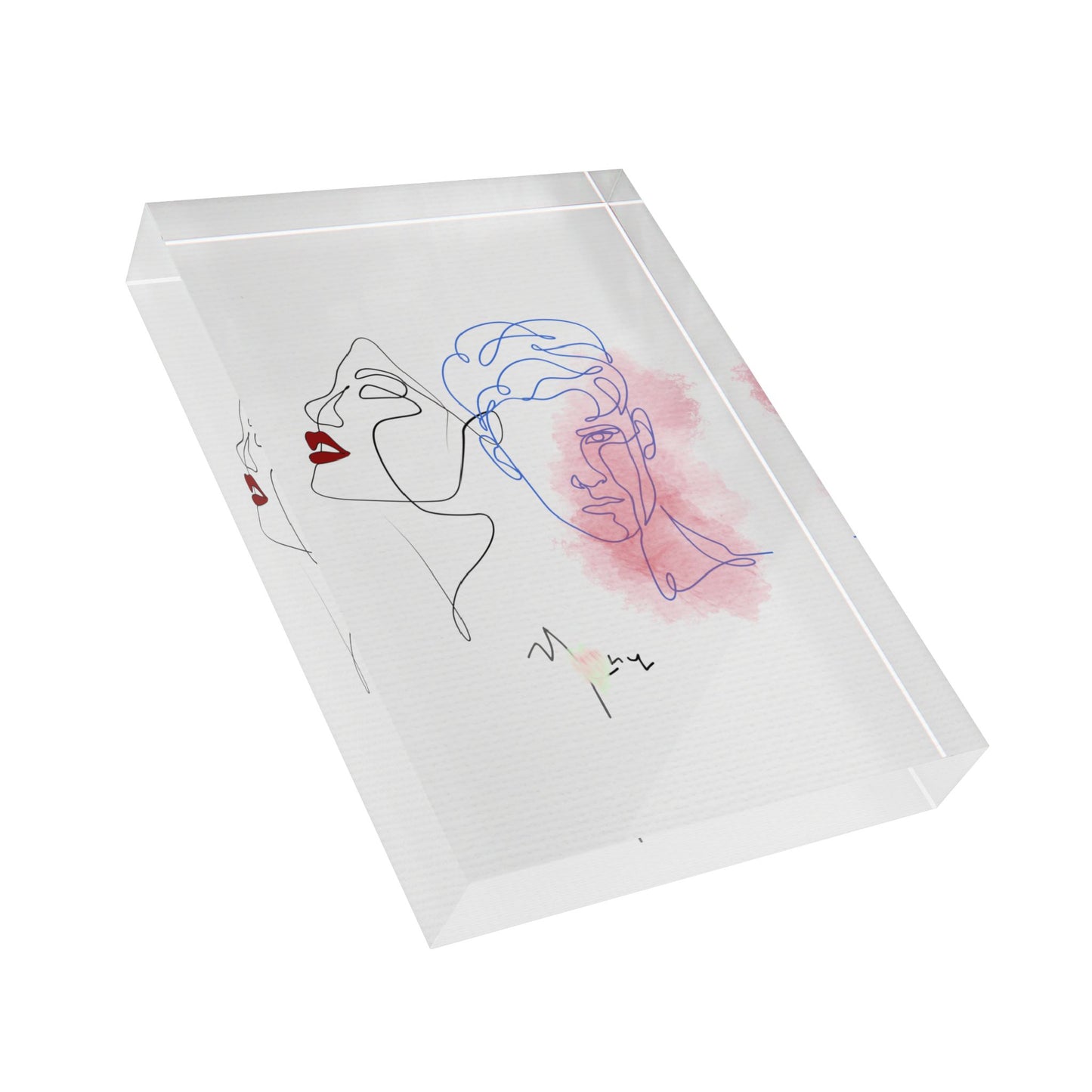 Minimalist photo block wall art inspired by the track The Sunset We Never Saw from the Love Story album, modern romantic decor in watercolor style.