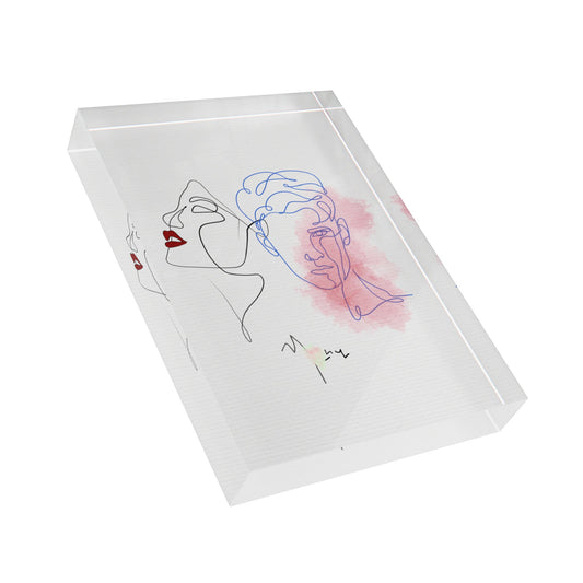 Minimalist photo block wall art inspired by the track The Sunset We Never Saw from the Love Story album, modern romantic decor in watercolor style.