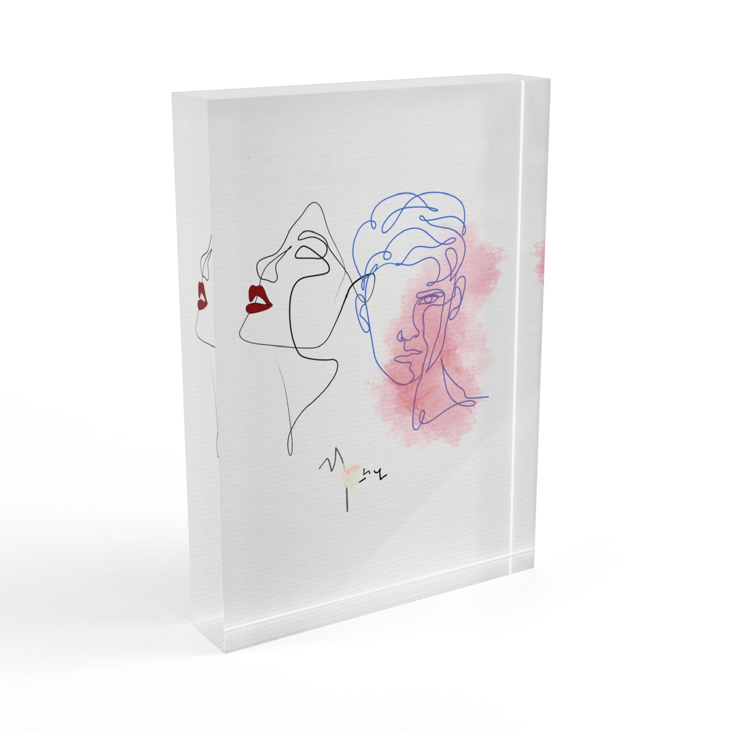 Minimalist photo block wall art inspired by the track The Sunset We Never Saw from the Love Story album, modern romantic decor in watercolor style.