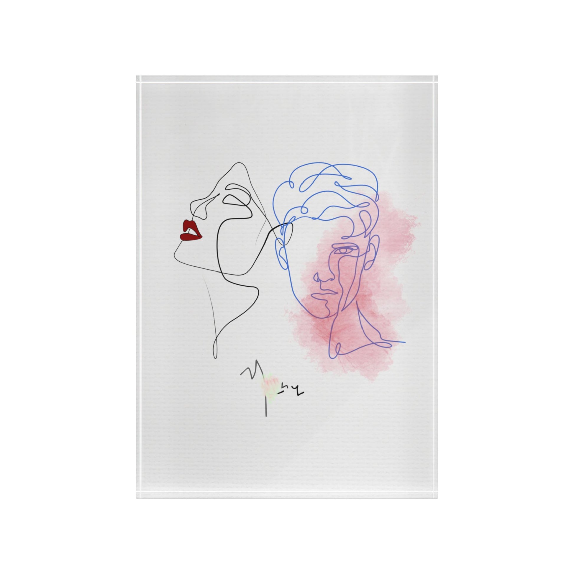 Minimalist photo block wall art inspired by the track The Sunset We Never Saw from the Love Story album, modern romantic decor in watercolor style.